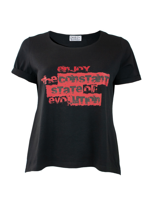 Doris Statement Shirt, Art Edition, Enjoy, Black