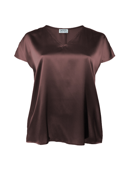 Sleek Silk Shirt, Dark Chestnut