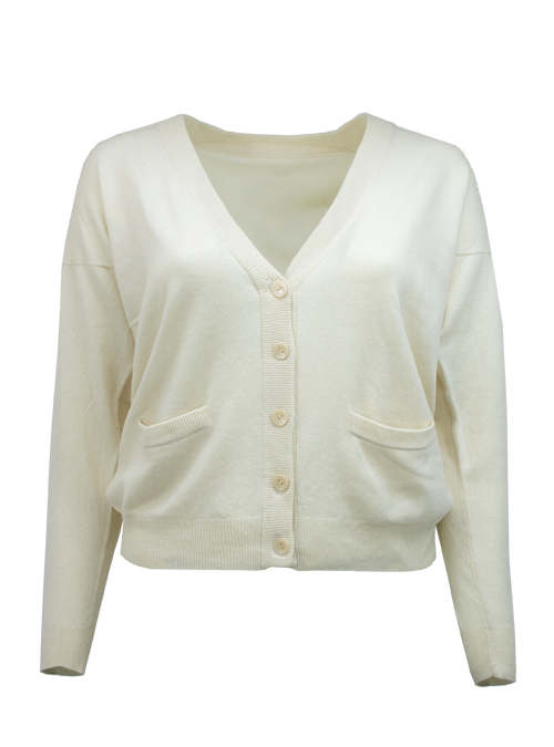 Recycled Cashmere Cardigan, Ivory