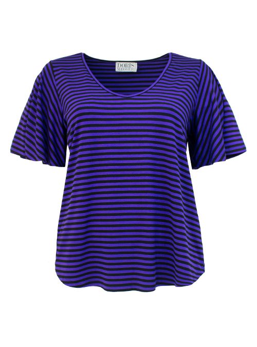 Dramatic Amanda Shirt, Purple stripes