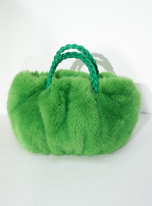 Faux Fur Bag, Bright Italian Green
