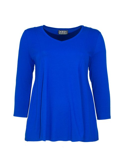Shirt Sofia, A-Line, Electric Blue, V-Neck