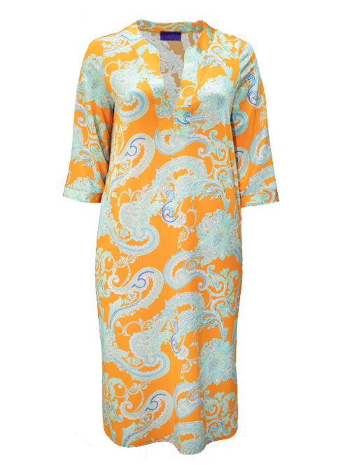 Tunique Dress, Capri Turquoise, Jersey & Silk