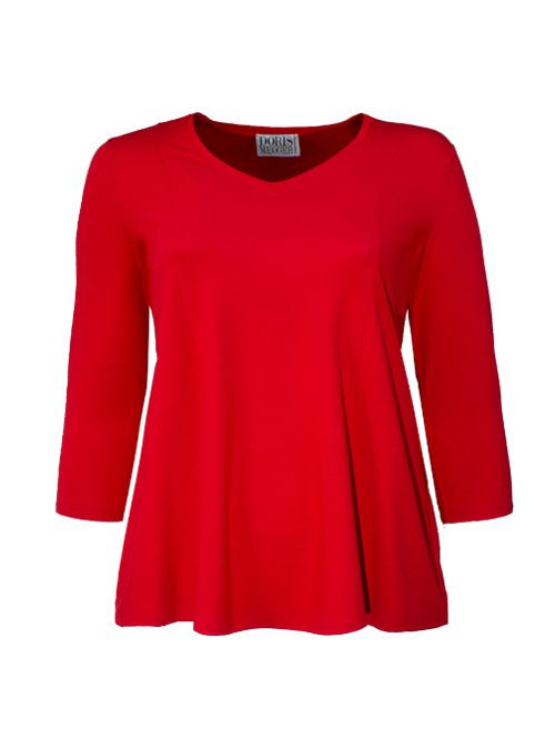 Feminine Temptation V-Neck Shirt, Carmina Red