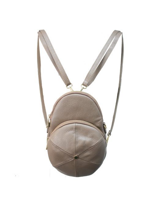Leather Couture Backpack, Gold and Tan