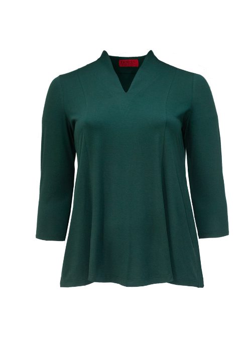 Feminine Temptation Shirt, Beauty Collar, Auvergne Green