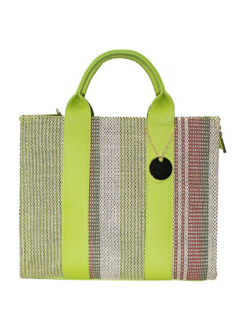 Top Handle Bag, Sunny Weave, Green Fields