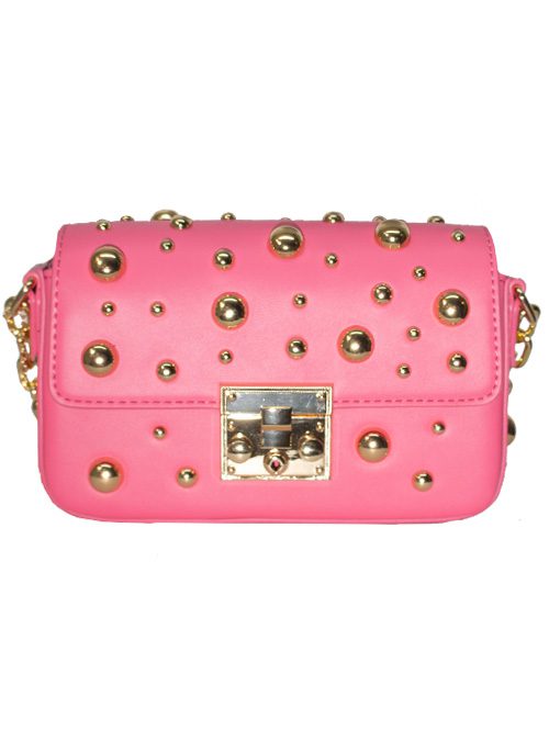 Golden Studs Bag, Paradise Pink