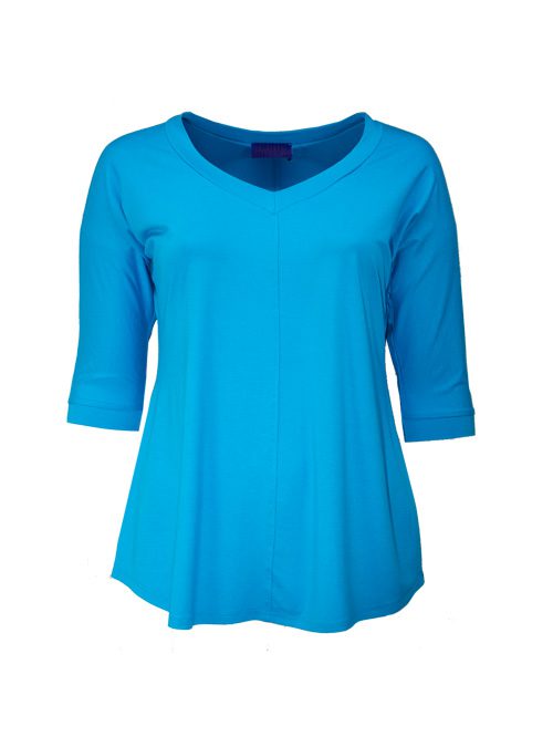 New Swing Shirt, Deep Turquoise, Modest V-Neck