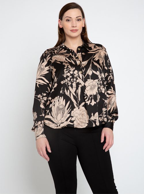 Mode Shirts Waterval shirts Doris Megger Waterval shirt bruin casual uitstraling 